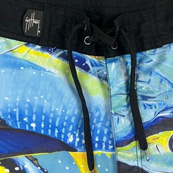 Afico Bluewater GUY HARVEY Swimwear  Mens Size 30  Fish Print Board Short Trunks - Picture 5 of 7